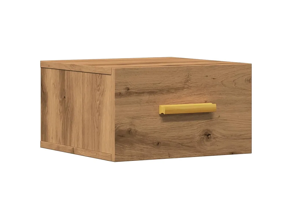 Mesa de cabeceira de parede 35x35x20 cm cor carvalho artisiano