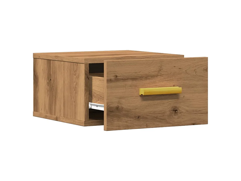 Mesa de cabeceira de parede 35x35x20 cm cor carvalho artisiano