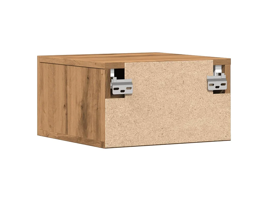 Mesa de cabeceira de parede 35x35x20 cm cor carvalho artisiano