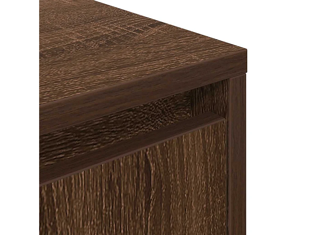 Table de chevet avec lumières LED chêne fumé 38x34x50 cm