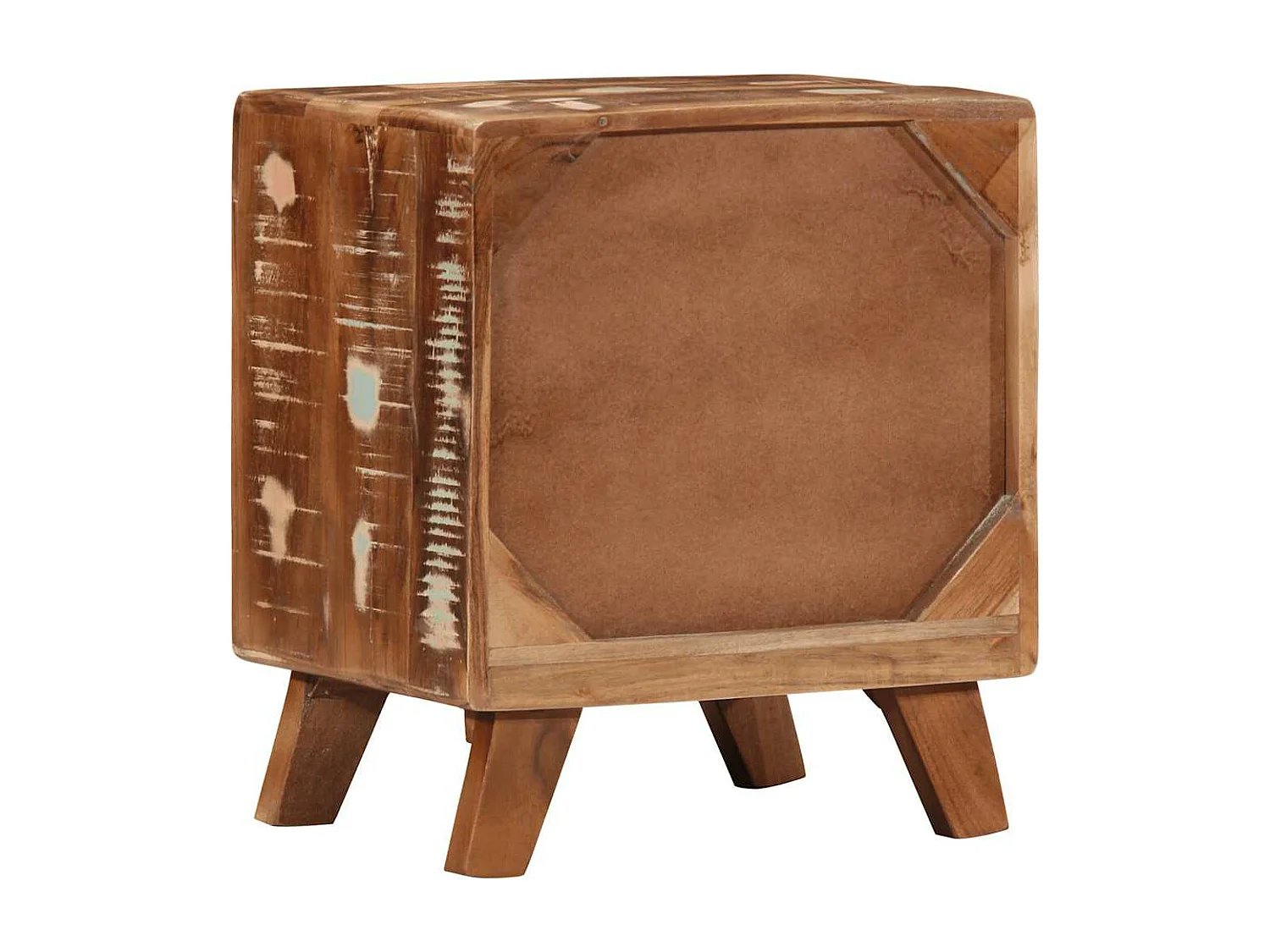 Mesita de noche 40x32x46 cm madera maciza reciclada