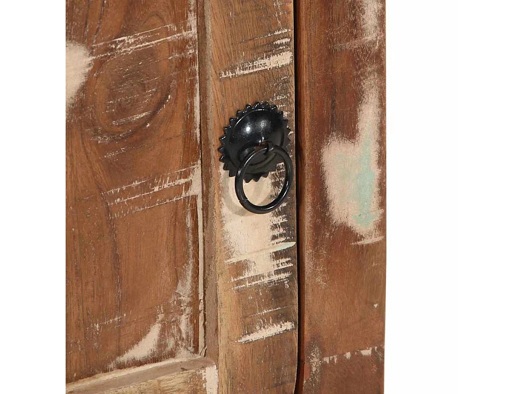 Mesita de noche 40x32x46 cm madera maciza reciclada