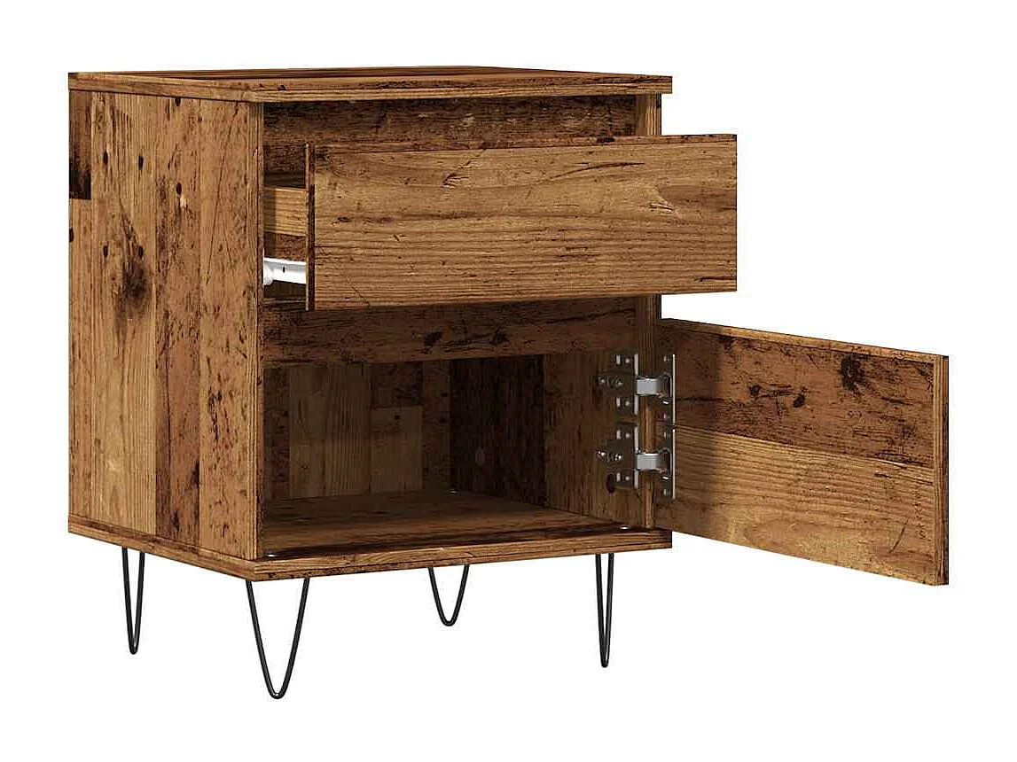 Table de chevet vieux bois 40x35x50 cm bois d’ingénierie