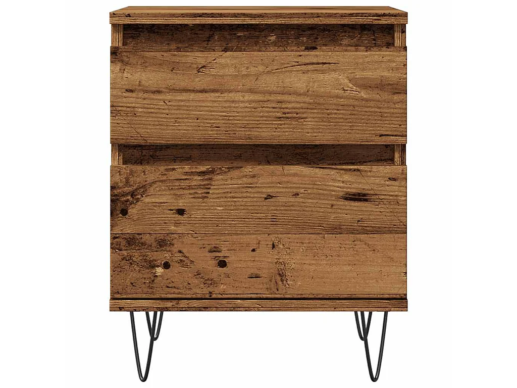 Mesita de noche madera ingeniería madera envejecida 40x35x50 cm