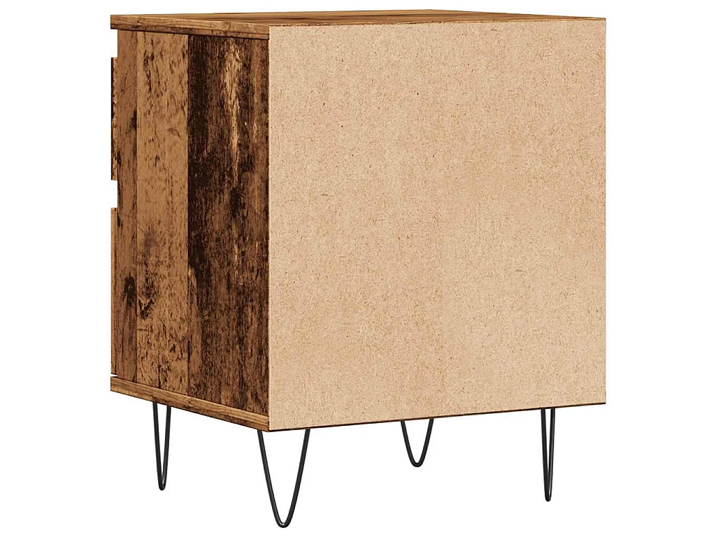Mesita de noche madera ingeniería madera envejecida 40x35x50 cm