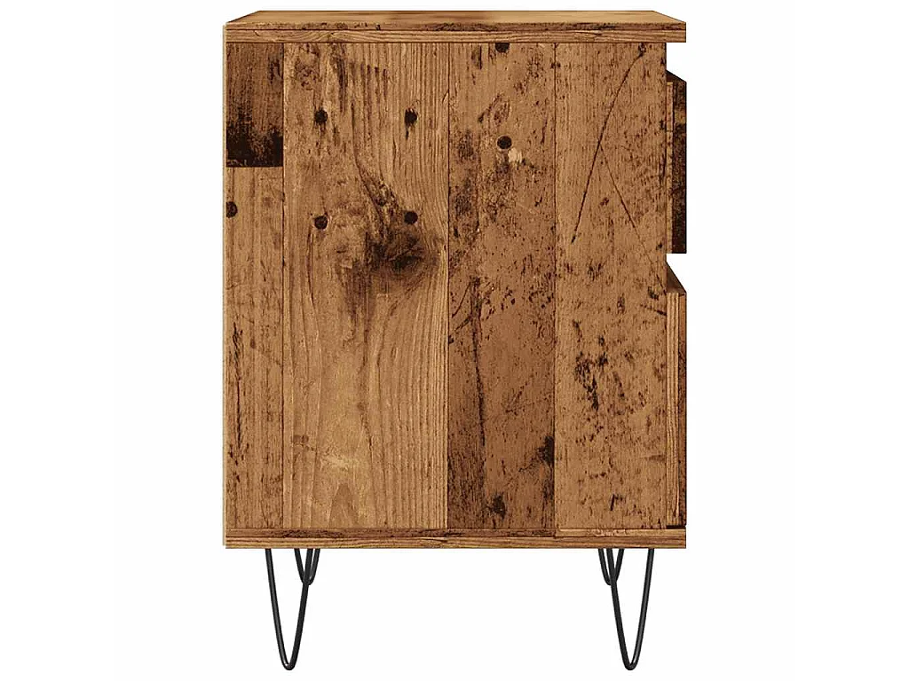 Mesita de noche madera ingeniería madera envejecida 40x35x50 cm