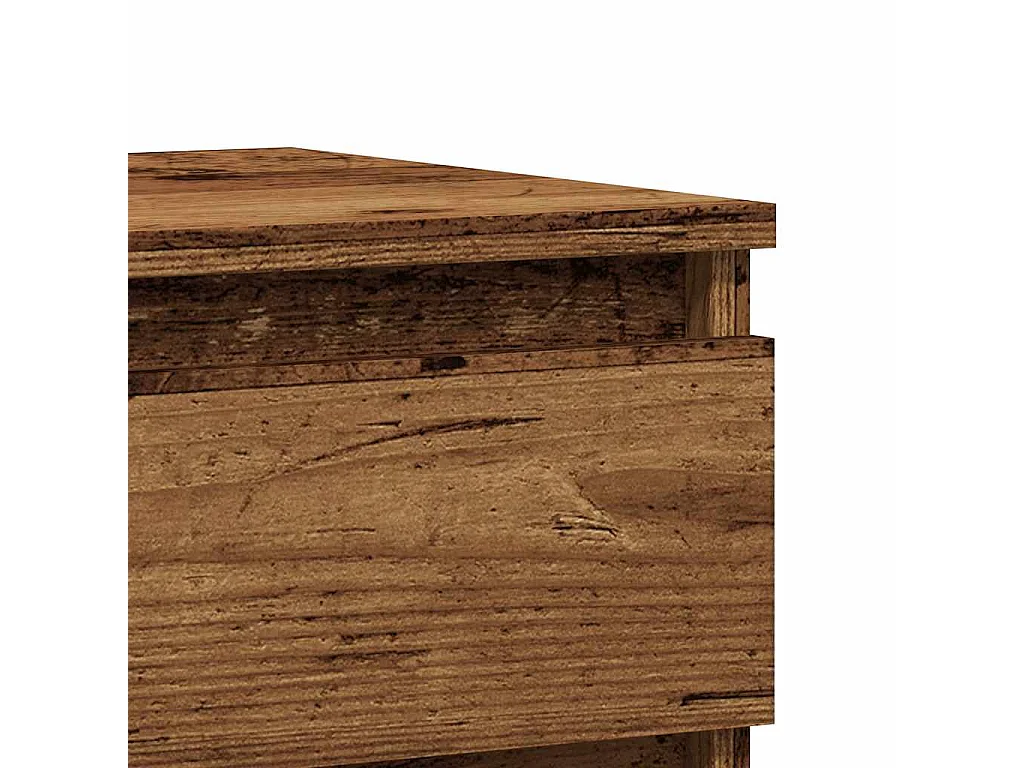 Mesita de noche madera ingeniería madera envejecida 40x35x50 cm