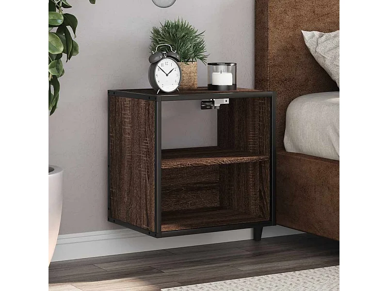 Comodino a Muro Rovere Marrone 40x31x39,5 cm