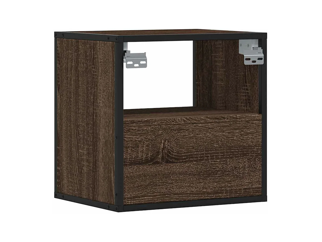 Table de chevet murale chêne marron 40x31x39,5 cm