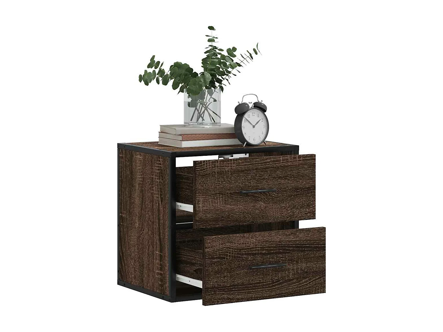 Table de chevet murale chêne marron 40x31x39,5 cm