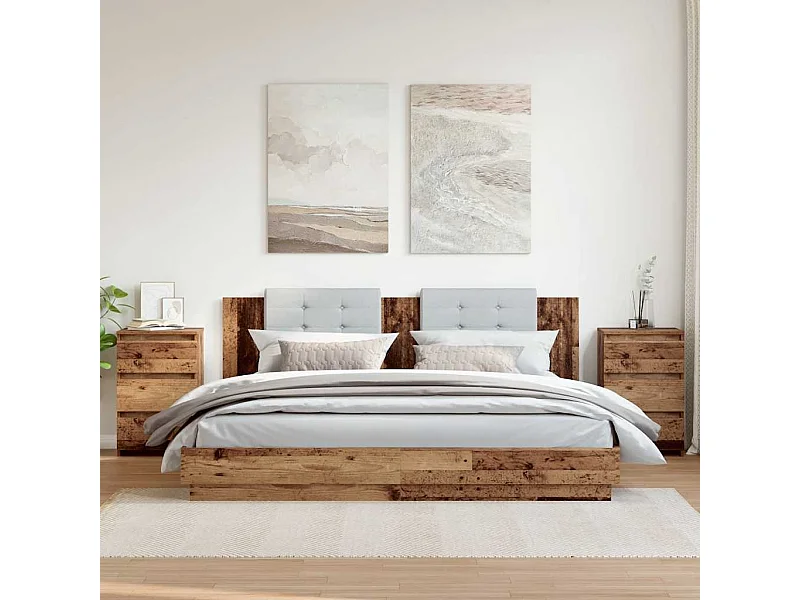 Nachttische 2 Stk. Altholz-Optik 40x35x62,5 cm Holzwerkstoff