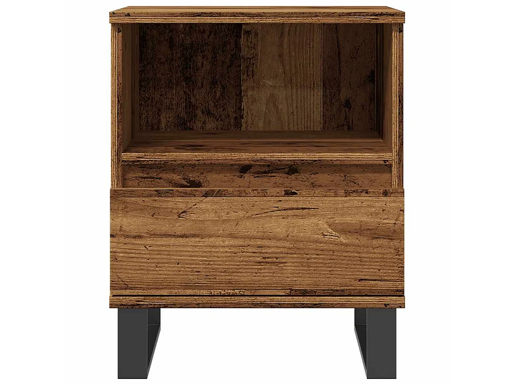 Nachtkastjes 2 st 40x35x50 cm bewerkt hout oud houtkleurig