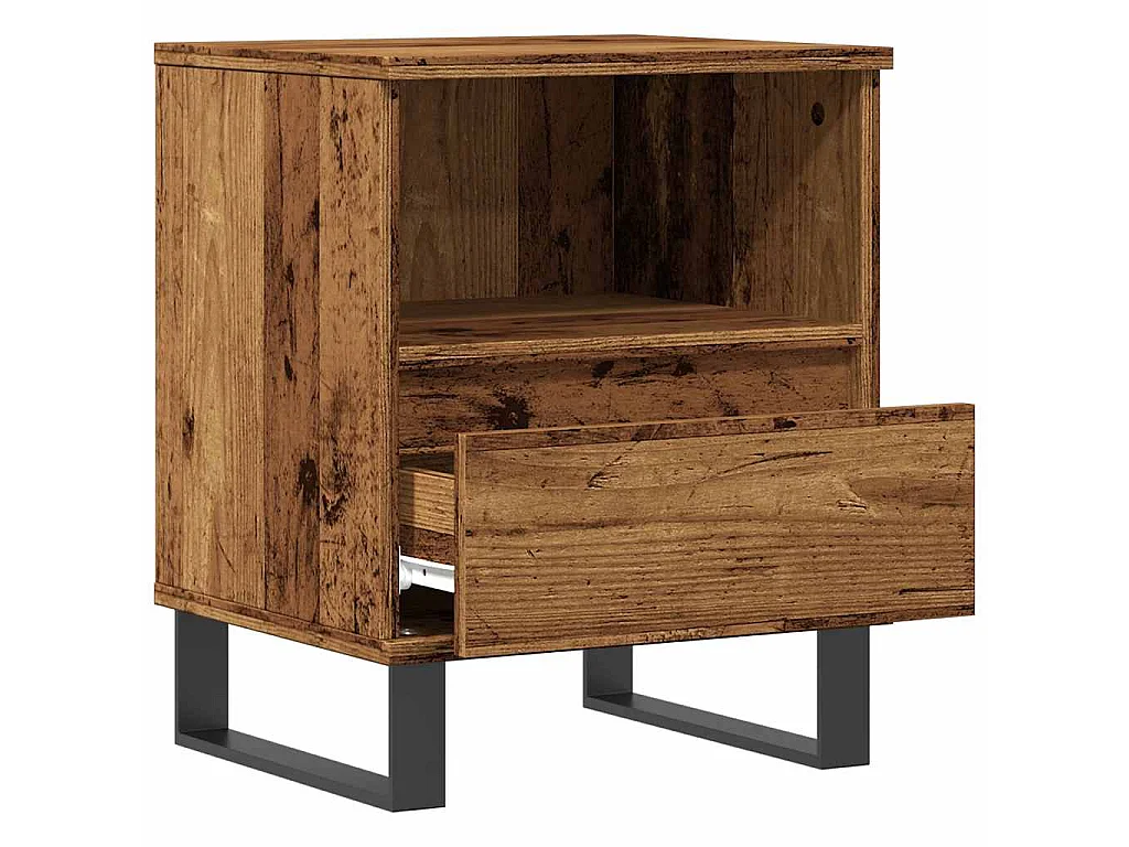 Nachtkastjes 2 st 40x35x50 cm bewerkt hout oud houtkleurig