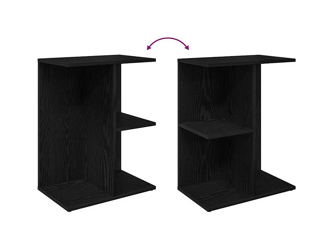 Tables de chevet 2 pcs chêne noir 46,5x29x61 cm bois ingénierie