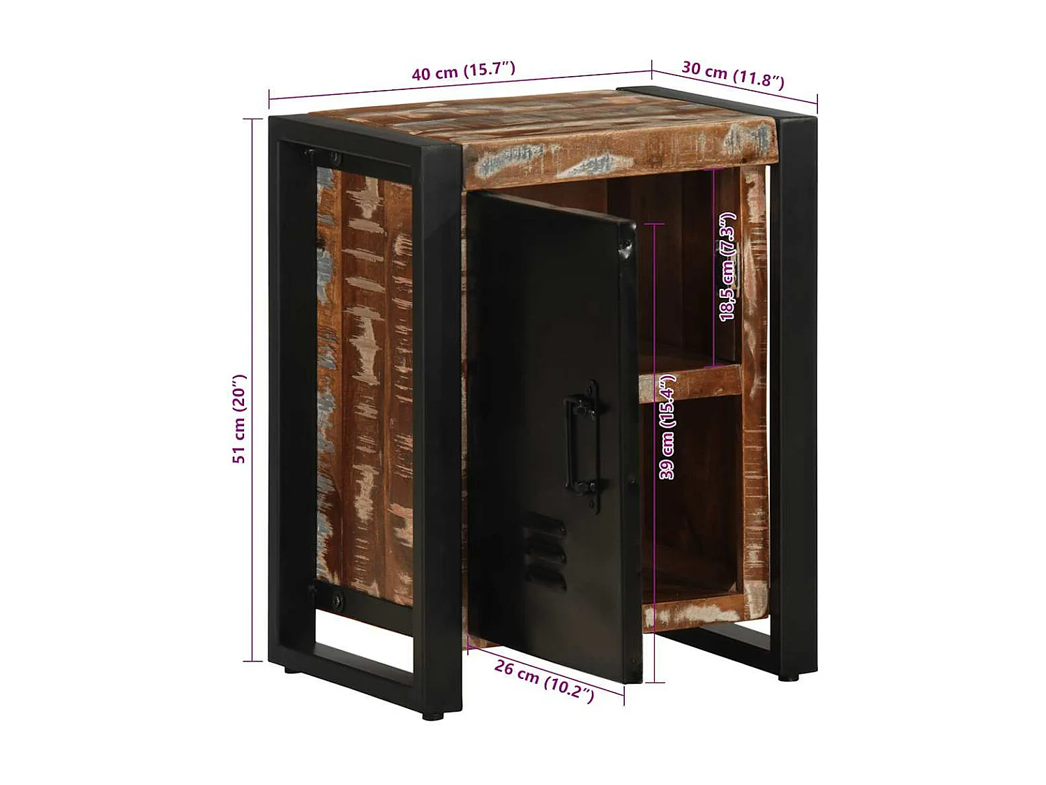 Nachttische 2 Stk. Mehrfarbig Raues Mangoholz