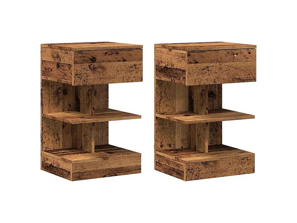 Mesas de cabeceira 2 pcs derivados de madeira madeira velha