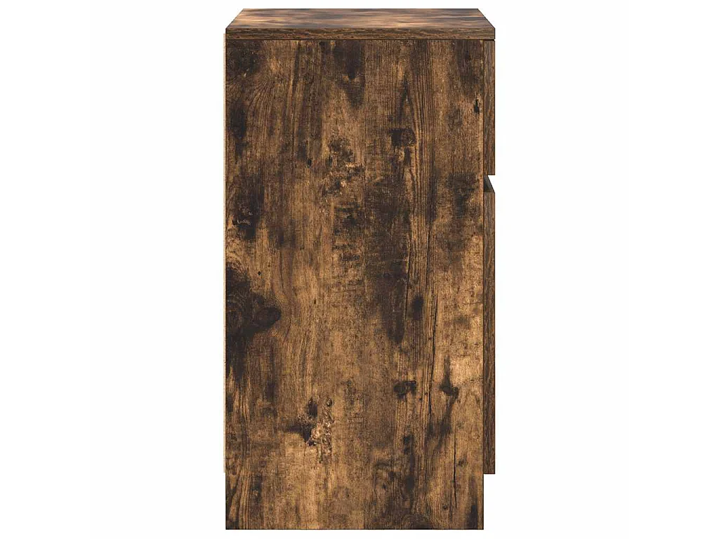 Nachtkastje 39x35x65 cm bewerkt hout gerookt eikenkleurig