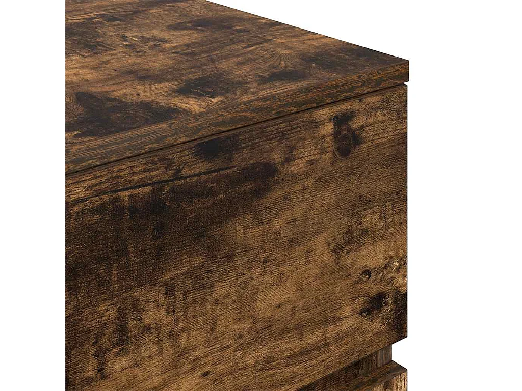 Nachtkastje 39x35x65 cm bewerkt hout gerookt eikenkleurig