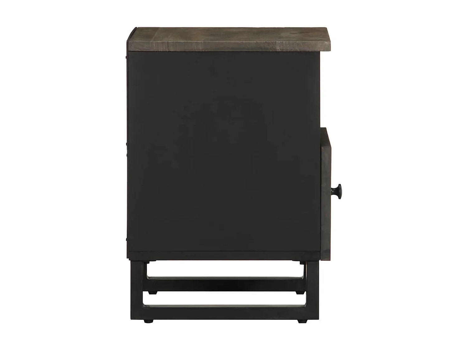 Table de chevet noir 40x33x46 cm bois de manguier solide