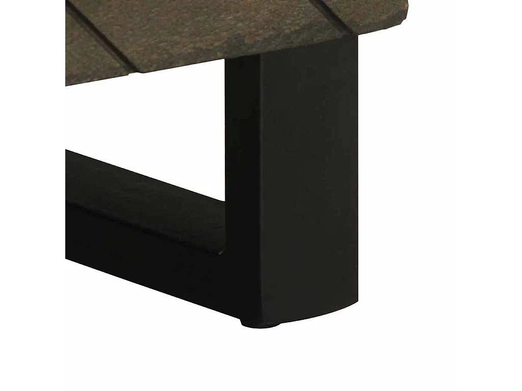 Table de chevet noir 40x33x46 cm bois de manguier solide