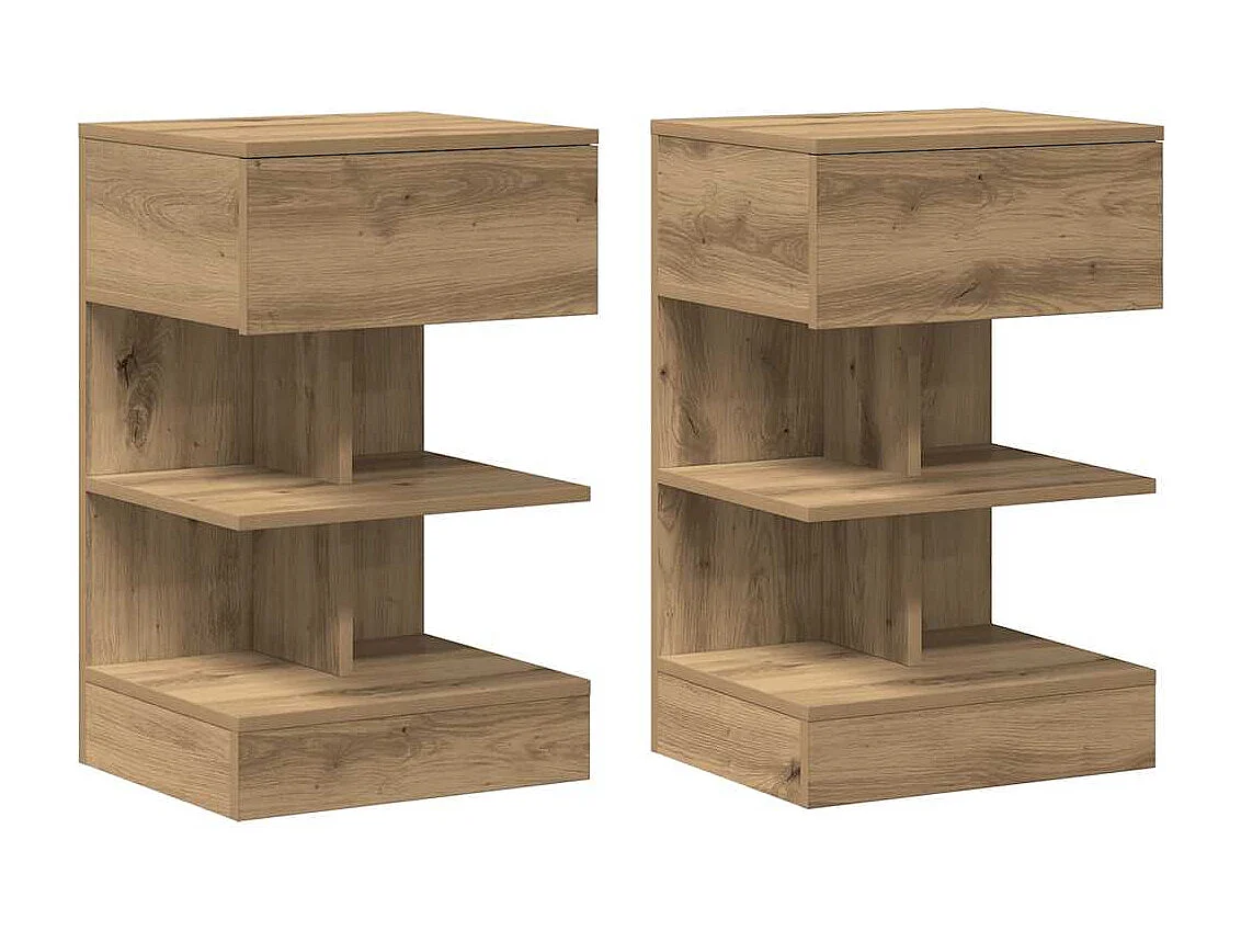 Tables de chevet 2 pcs chêne artisanal 40x35x65 cm