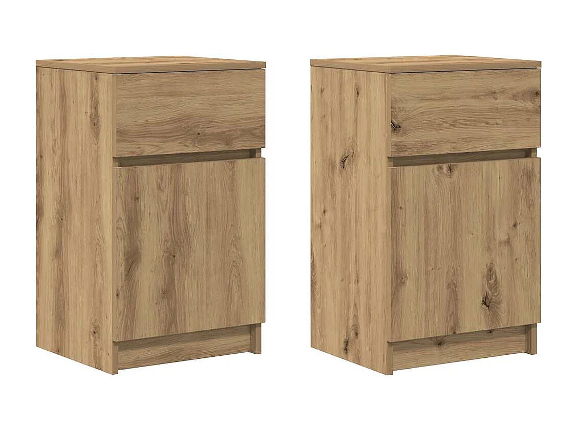 Tables de chevet 2 pcs chêne artisanal 39x35x65 cm
