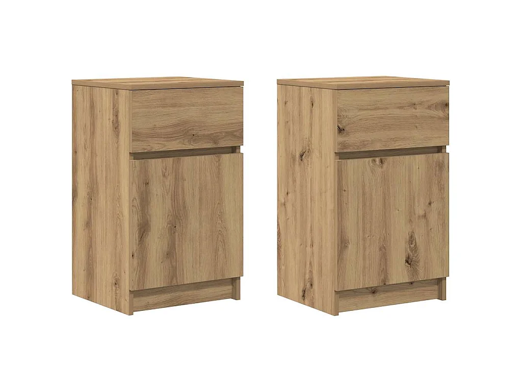 Nachttische 2 Stk. Artisan-Eiche 39x35x65 cm Holzwerkstoff