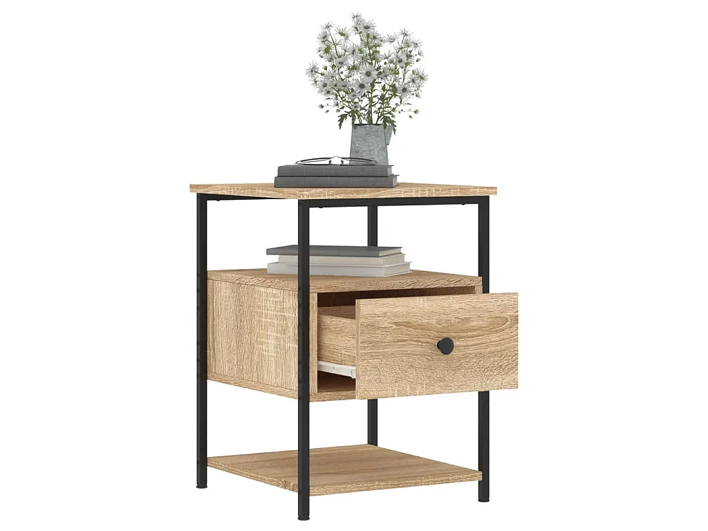 Nachtkastje 40x42x56 cm bewerkt hout sonoma eikenkleurig
