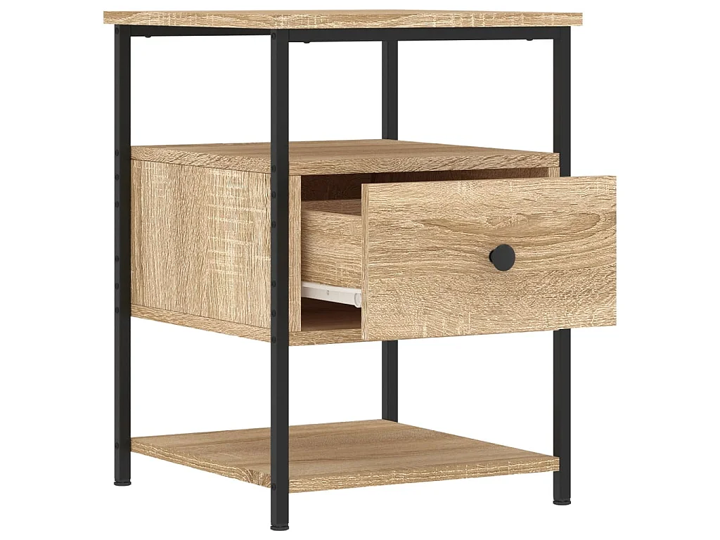 Nachtkastje 40x42x56 cm bewerkt hout sonoma eikenkleurig