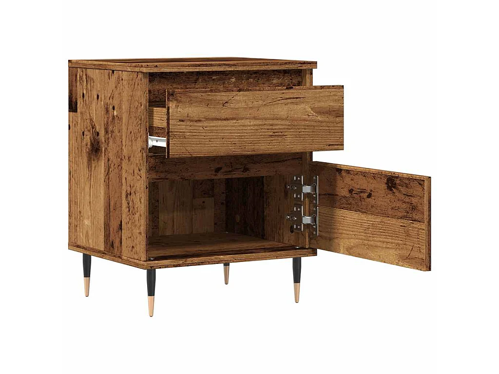 Comodini 2pz Legno Antico 40x35x50 cm in Legno Multistrato
