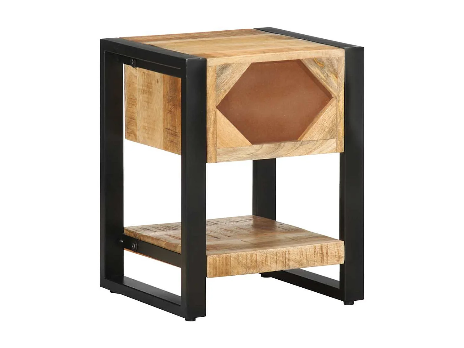 Nachttische 2 Stk. Raues Mangoholz