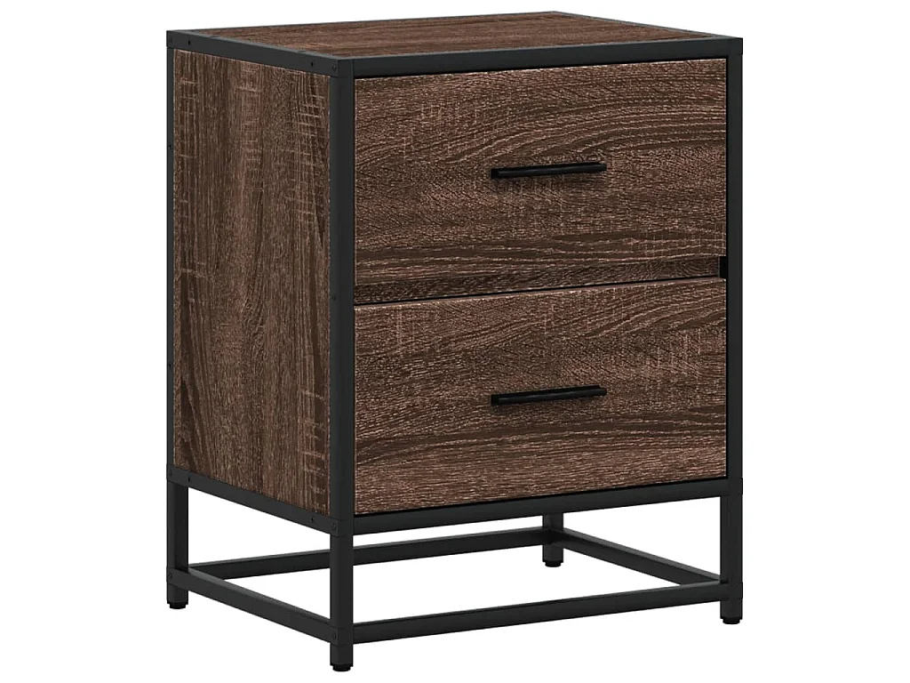 Nachtkastje 40x31x50 cm bewerkt hout bruin eikenkleurig