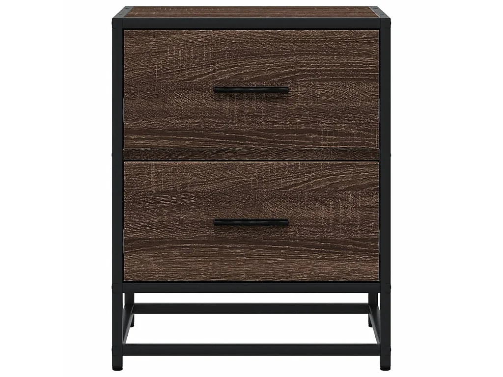 Nachtkastje 40x31x50 cm bewerkt hout bruin eikenkleurig
