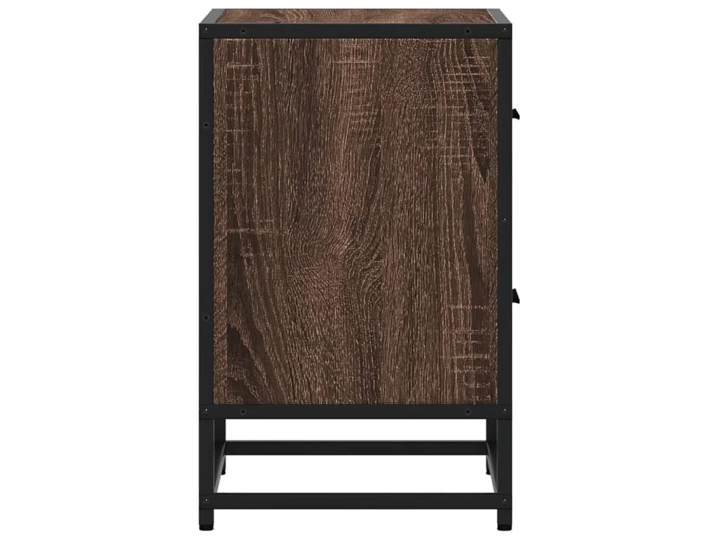 Nachtkastje 40x31x50 cm bewerkt hout bruin eikenkleurig