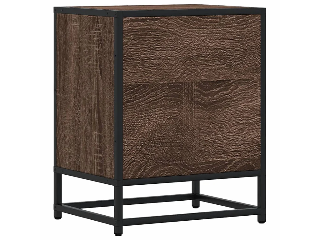 Nachtkastje 40x31x50 cm bewerkt hout bruin eikenkleurig