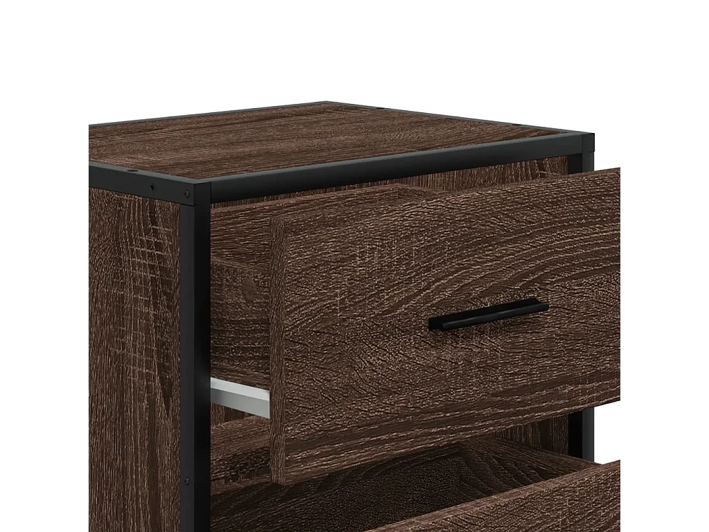 Nachtkastje 40x31x50 cm bewerkt hout bruin eikenkleurig