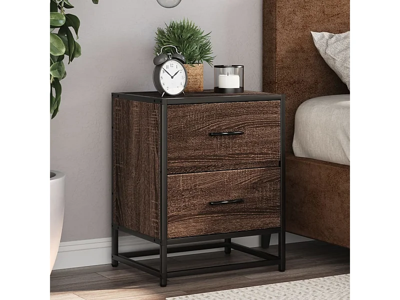 Nachttisch Braun Eichen-Optik 40x31x50 cm Holzwerkstoff