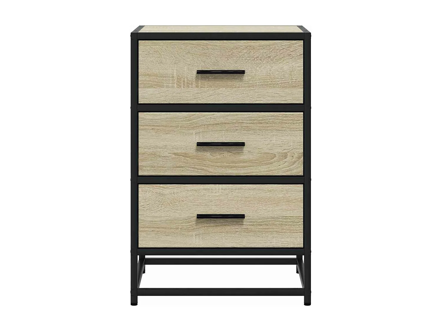 Table de chevet chêne sonoma 40x34,5x60cm bois ingénierie métal