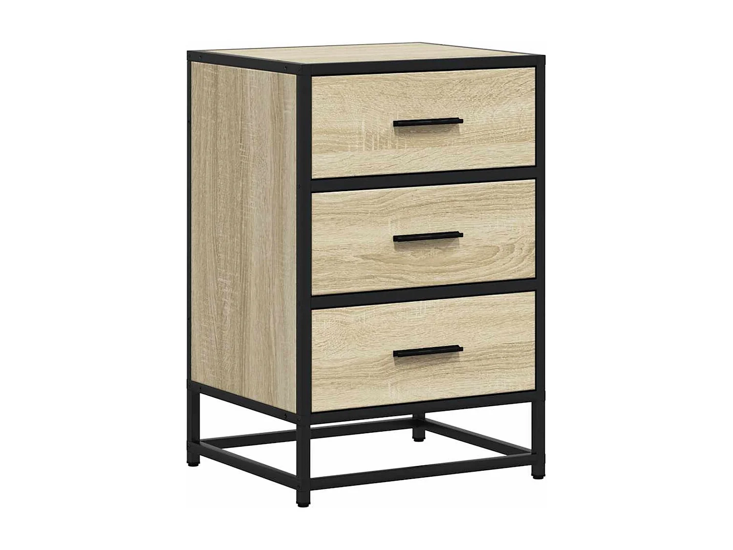 Table de chevet chêne sonoma 40x34,5x60cm bois ingénierie métal