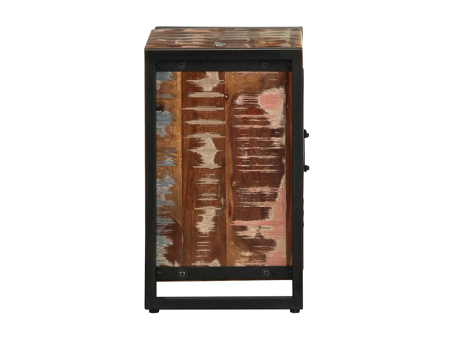 Table de chevet multicolore 40x30x51 cm bois de récupération