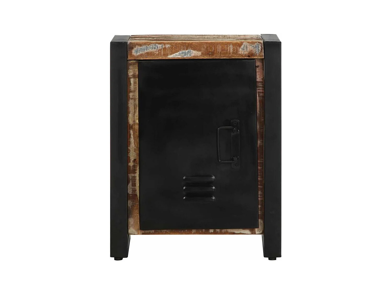 Table de chevet multicolore 40x30x51 cm bois de récupération