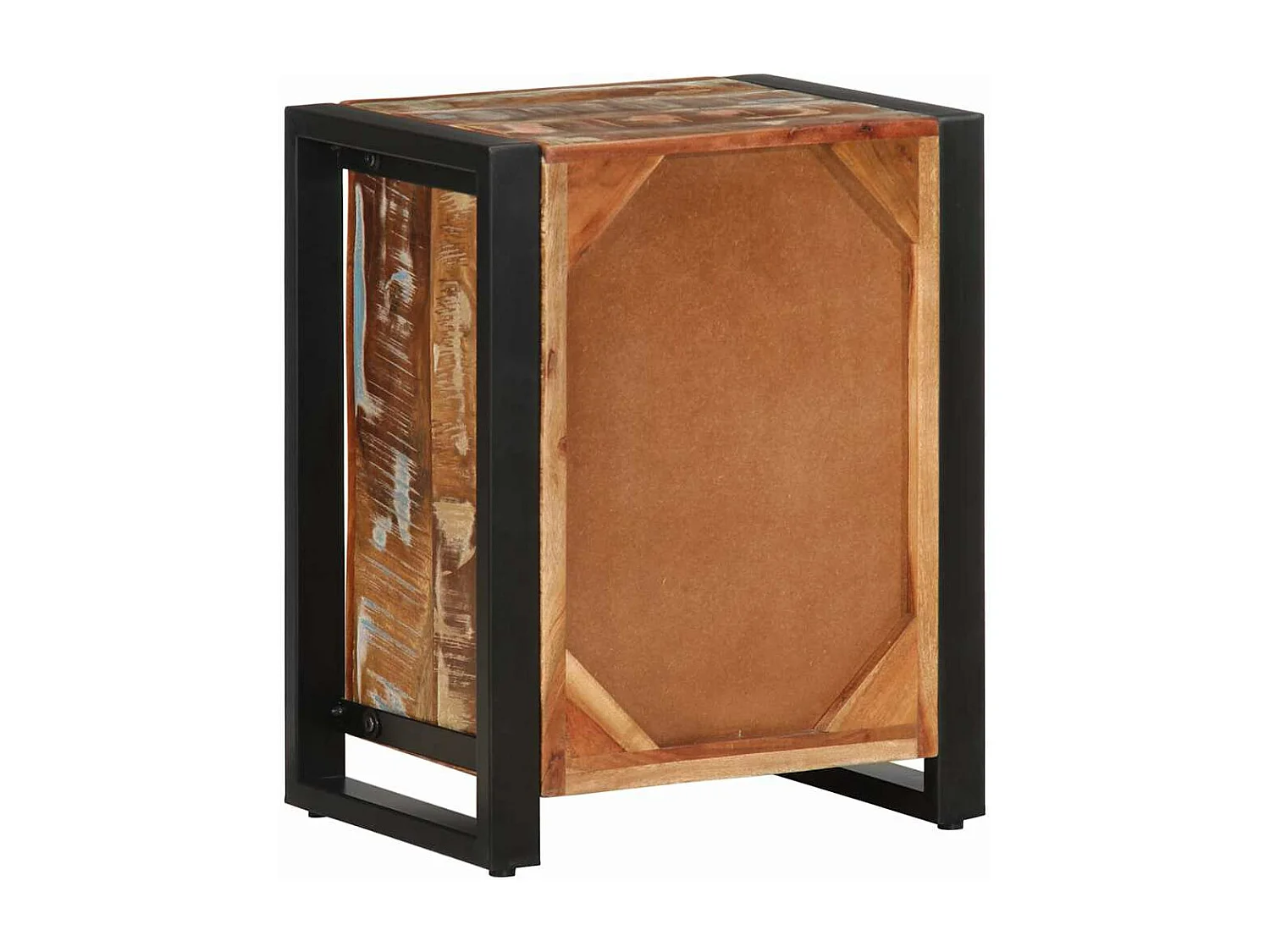 Table de chevet multicolore 40x30x51 cm bois de récupération