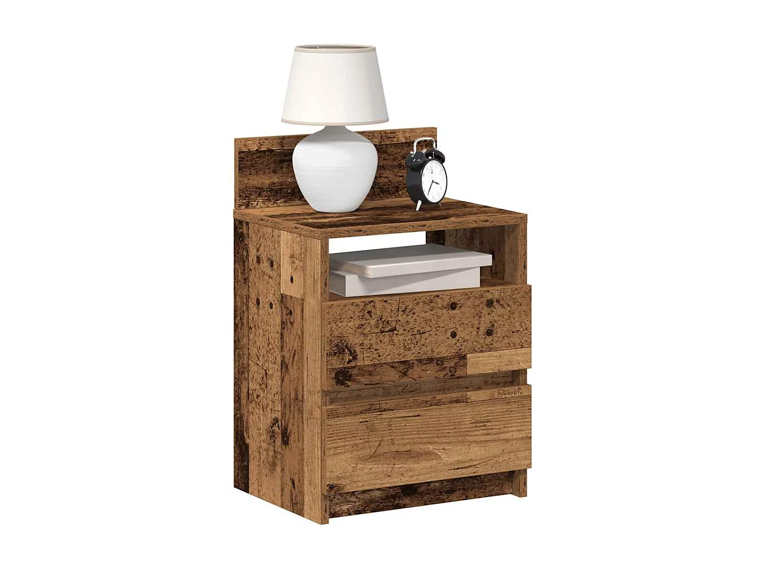 Tables de chevet 2 pcs avec 2 tiroirs vieux bois 40x33x60 cm