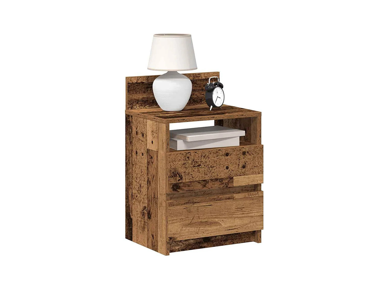 Tables de chevet 2 pcs avec 2 tiroirs vieux bois 40x33x60 cm