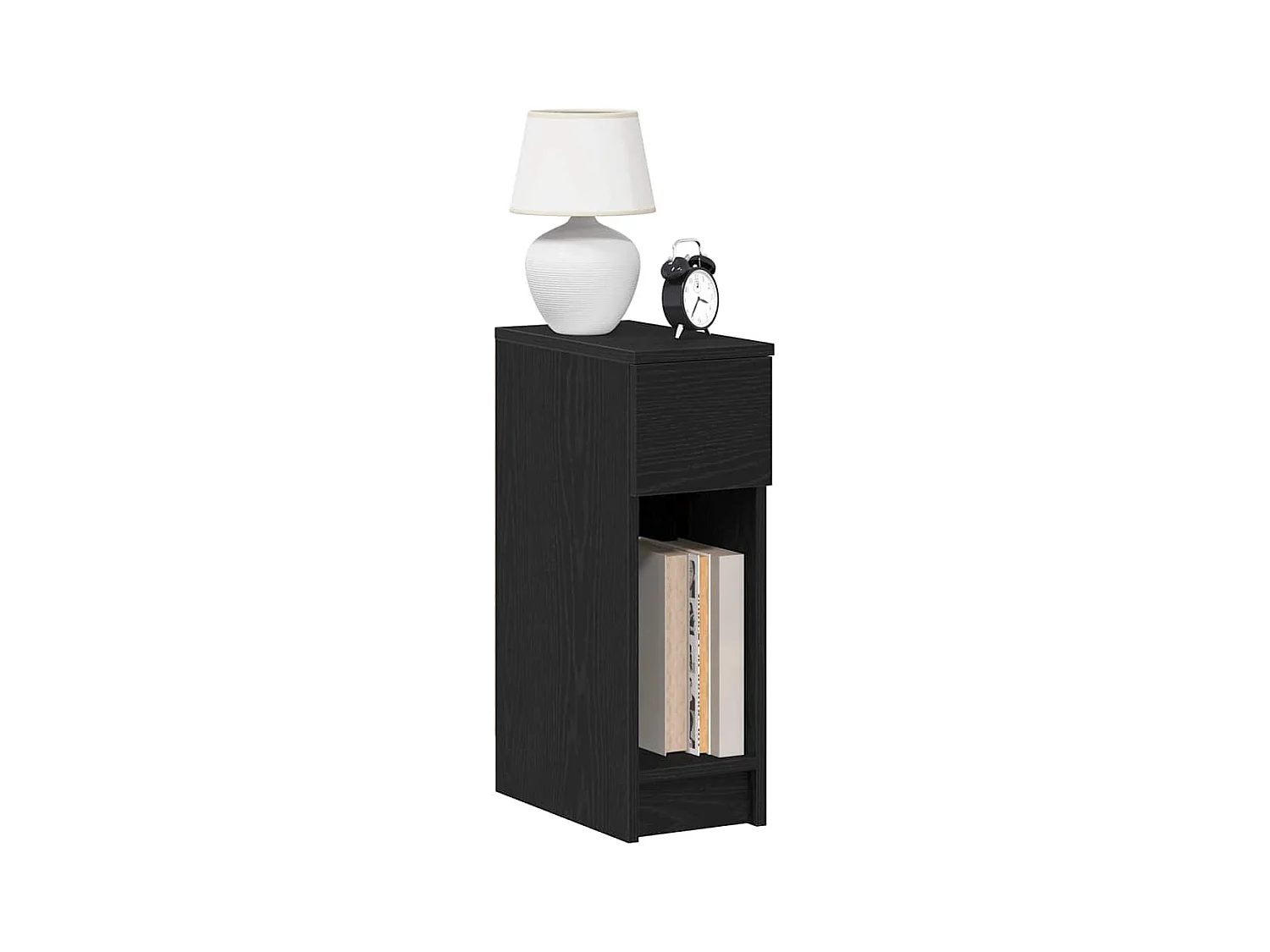 Tables de chevet avec tiroir 2 pcs chêne noir 20x36x60 cm