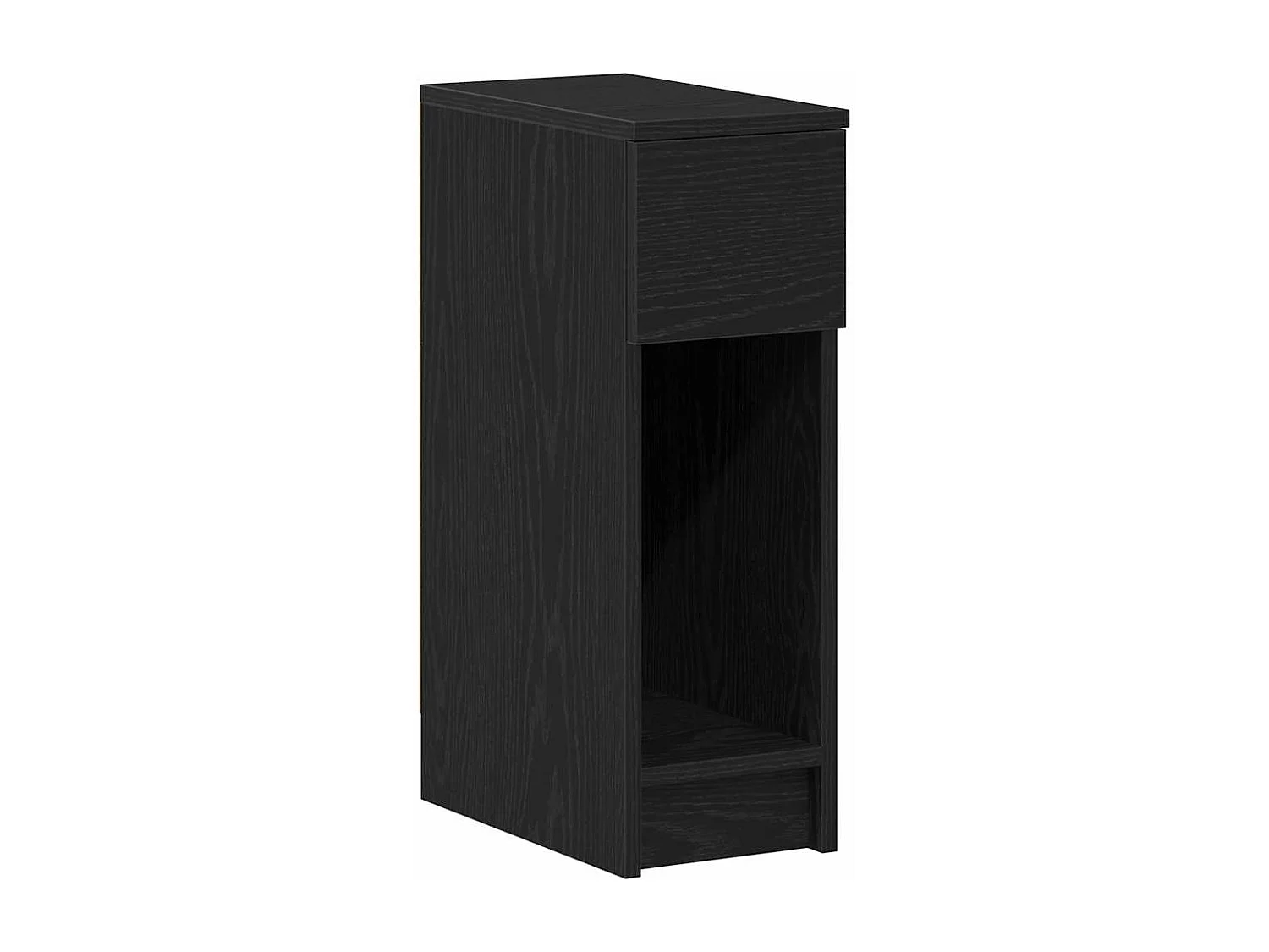 Comodini con Cassetto 2 pz Rovere Nero 20x36x60 cm