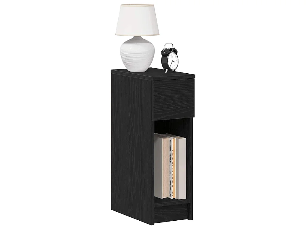 Tables de chevet avec tiroir 2 pcs chêne noir 20x36x60 cm