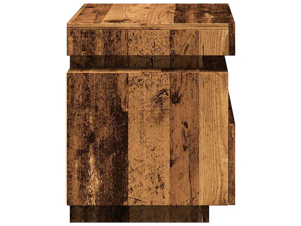 Comodino con Luci LED Legno Antico 40x39x48,5 cm