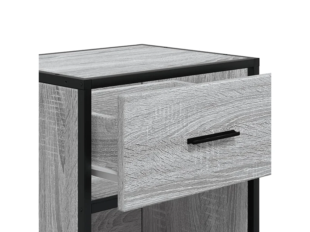 Table de chevet sonoma gris 40x31x50 cm bois d'ingénierie