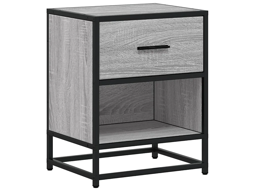 Table de chevet sonoma gris 40x31x50 cm bois d'ingénierie